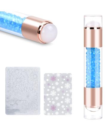 Nail stamp silicone French nail stamp double -headed manicure stamp kit nail art jelle stamper nail rendering tools shimmering for the home nail studio use