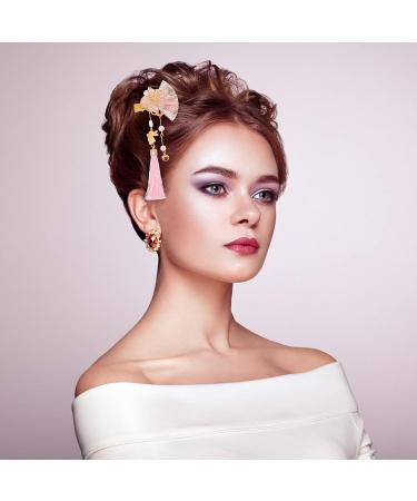 FRCOLOR 2Pcs Japanese Tassel Kimono Flower Hairpins - Traditional Duckbill Hair Barrettes for Women & Girls - Buy Online on SooperMarket.com