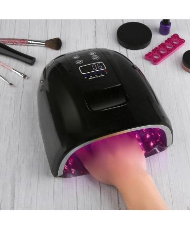 90W Professional Wireless UV LED Nail Lamp Gel Curing Dryer with 45 Beads and LCD Display - Black - Buy Online on SooperMarket.com