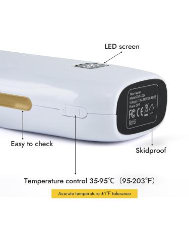Waxkiss Roll On Wax Kit - Professional Hair Removal Waxing Kit with 2 Soft Cartridges, 12 Wax-removing Wipes, and 100 Wax Strips - Sensitive Skin Wax Heater Machine - White - Buy Online on SooperMarket.com