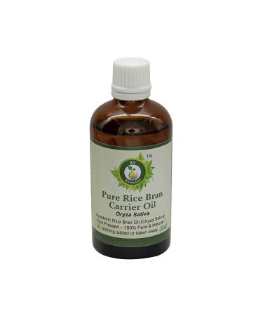 R V Essential Pure Rice Bran Carrier Oil 15ml (0.507oz)- Oryza Sativa (100% Pure and Natural Cold Pressed)