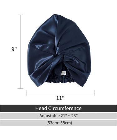 ZIMASILK 22 Momme 100% Mulberry Silk Sleep Cap - Navy Blue - Buy Online on SooperMarket.com