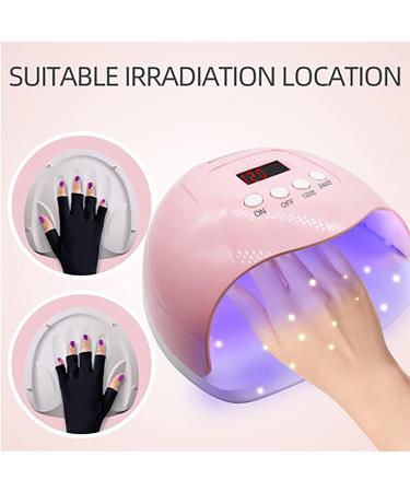 RedFlow UV LED Nail Lamp - Pink Polycarbonate Large Size with Palm Print & UV Protection Gloves | Perfect for International Shipping - Buy Online on SooperMarket.com