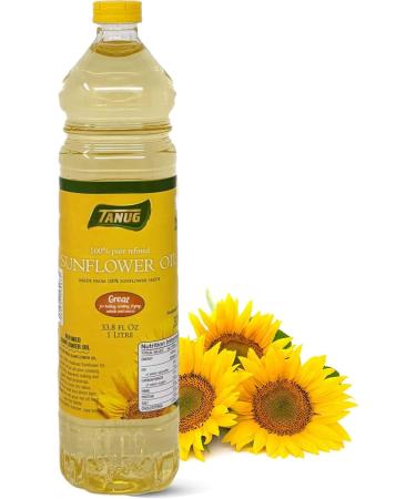 Tanug Sunflower Oil 1L (Pack of 5) | 100% Pure Refined Sunflower Oil Great for Cooking Baking Frying Salads & Sauces - Buy Online on SooperMarket.com