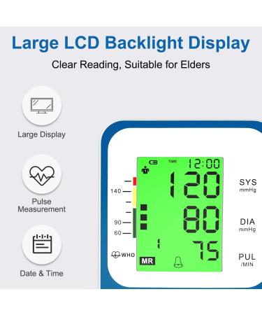 Adjustable Cuff Blood Pressure Machine with LED Display & Memory - Navy Blue - Buy Online on SooperMarket.com
