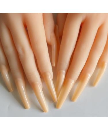 LuckForever 120pc XL Beige Coffin False Nails - Extra Long Ballerina Nail Art Tips - Buy Online on SooperMarket.com