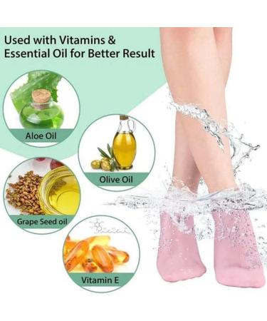Closer 4 Pairs Full Foot Moisturizing Anti-Cracking Silicone Socks Foot Protectors to Prevent Heel Dryness Beach Socks Pink - Buy Online on SooperMarket.com