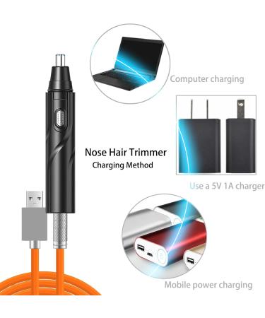 2024 Rechargeable Nose Hair Trimmer - Painless Removal & 6 Earpicks - Speed Rotation Motor - Black | International Shipping - Buy Online on SooperMarket.com