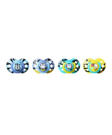 Tommee Tippee Fun Style Pacifiers  Symmetrical Design  BPA-Free Silicone Binkies  6-18m  4-Count 4 Count (Pack of 1)