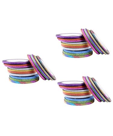 Beavorty 90 Pcs Adhesive Line Sticker Washi Tape Dispenser Nail Decor Nail Tape Strip Adhesive Epoxy Nail Art Stickers Nail Strip Tape Gold Powder Gold and Silver Thread Optional