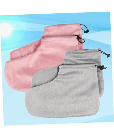 Mikinona 4 Pairs Cotton Foot Strap Moisturizing Heat-retainting Foot Cover Gel Heel Socks Foot Spa Cover Dead Skin Foot Bags Hot Spa Wax Foot Hand Care Wax Heated Booties - Buy Online on SooperMarket.com