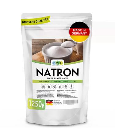 EWL natural products Natron powder baking soda 1250g extra advantage pack high -purity German food quality i baking powder i German manufacture and bottling i soda powder backingsoda 1.25 kg (1 Pack)