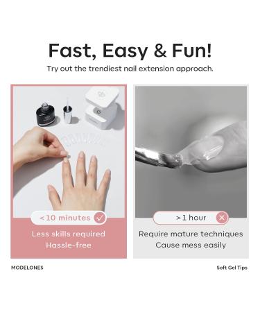 Modelones 500PC Nail Tips Set - Full Cover Squoval Nail Tips for DIY & Nail Studios | 10 Sizes Short Half Matte International Shipping - Buy Online on SooperMarket.com