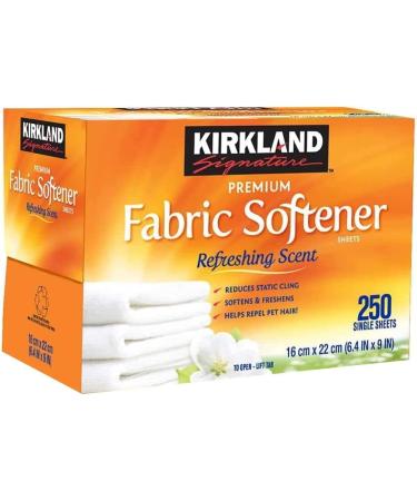 Kirkland Signature Fabric Softener Sheets Premium Ultra Soft Fresh Scent 250 Sheets White