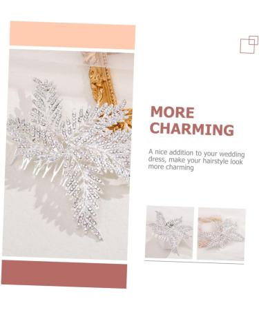 Mikinona Bridal Comb Insert Comb Flowers Decoration Silver Clips for Hair Wedding Ceremony Decorations Rhinestone Barrettes for Women Hair Bling Temperament Accessories Alloy Miss - Buy Online on SooperMarket.com