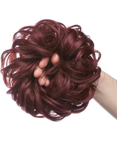 PORSMEER 2-Pack Curly Wavy Messy Hair Bun Extensions for Women - Red - Buy Online on SooperMarket.com