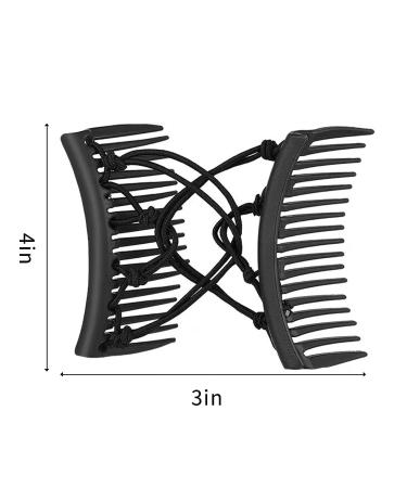 4 Pieces Adjustable Double Comb Hair Clip Set for Thick Curly Hair - Coffee and Black - Buy Online on SooperMarket.com
