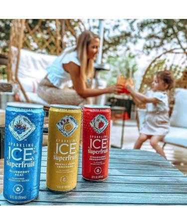 Sparkling ICE Superfruit Variety Pack - 12 Fl Oz Cans, Zero Sugar - Strawberry Dragonfruit Blueberry Acai Pear Lemonade | Pack Of 12 - Buy Online on SooperMarket.com
