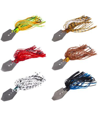 Chatterbait artificial bait set 6 pieces in box spinner fishing lure pike bait for pike trout fishing perch