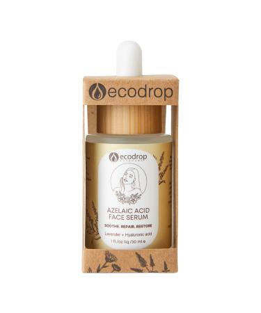 Ecodrop Azelaic Acid & Hyaluronic Acid Serum - 30ml | Daily Gentle Anti-Ageing Skincare for Face Reduces Acne Redness Dark Spot Blemishes & Brightens All Skin Types | Vegan & Cruelty-Free