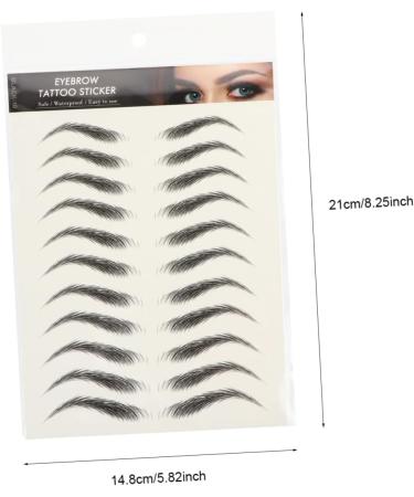 HAPINARY 4 Sheets Waterproof Eyebrow Stickers Brow False Eyebrows Cosmetics Eyebrow Transfer Stickers Artificial Eyebrow Eyebrow Tool Makeup Brow Sticker 21x14.8cm Black - Buy Online on SooperMarket.com