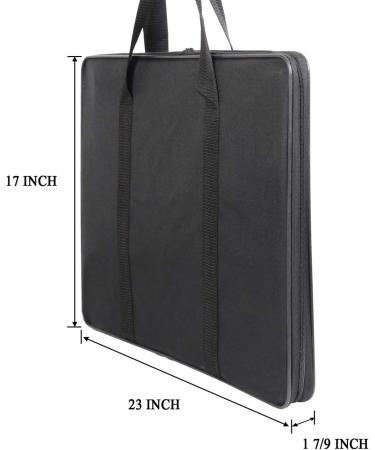 Jjring 23x17 Art Portfolio Case: Wire Framed Nylon Tote Bag for Artworks, Posters, Drawings - Black - Buy Online on SooperMarket.com