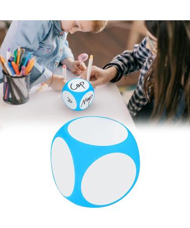 Fockety Write on Wipe Off Dice - 3.9in Blank EVA Dry Erase Cubes in Blue | Portable Teaching Aids for Writing Letters Numbers & Shapes | Vibrant & Cleanable - Buy Online on SooperMarket.com