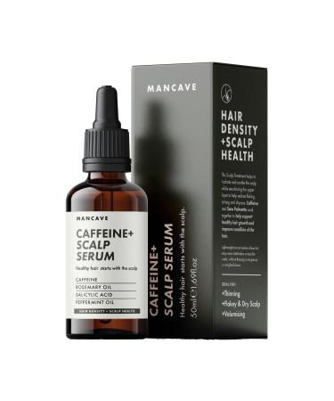 ManCave Caffeine+ Scalp Serum 50ml for Men Stimulate and Condition Scalp with Caffeine and Rosemary Oil Exfoliate Dry Flaky and Itchy Scalp with Salicylic Acid Natural Formulation Vegan Friendly