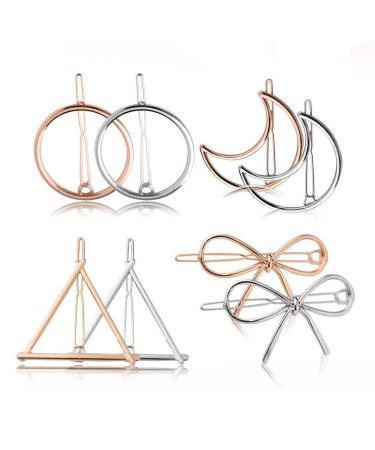 LHKJ Hair Barrette Hollow Circular Double Triangle Loop Clips Metal Hairpin Thick Hair Styling for Girls