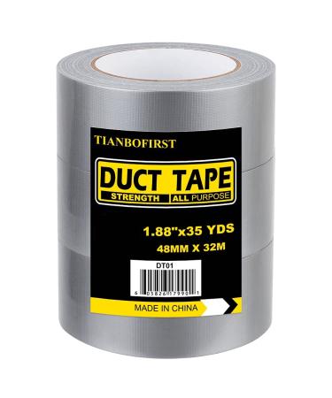 Heavy Duty Silver Duct Tape  Professional Grade Multi-Use Duct Tape  48mm x 32m (1.88 inches x 35 Yards)  8.27 mil Thickness  Silver  3 Rolls 1.88 inches x 35 yards Silver 3 - Buy Online on SooperMarket.com