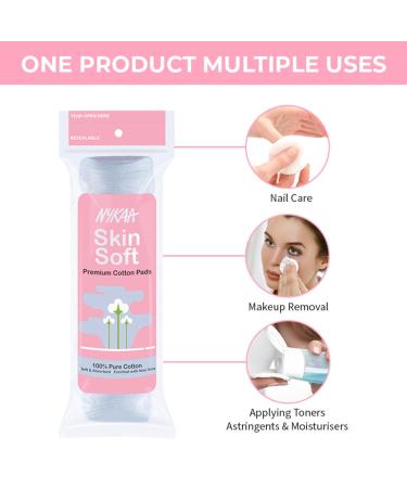 Nykaa Naturals Cotton Pads - 80 Pc | Perfect for Makeup Removal Nail Care & Toners | No Residue Soft & Absorbent - Buy Online on SooperMarket.com