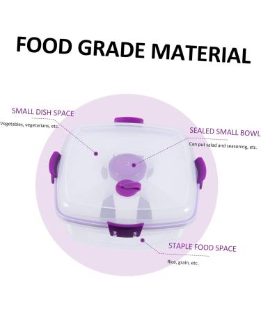 OFFSCH Double Layer Salad Box Japanese Bento Clear Container Crisper Container Square Food Box re-usable As Shown 19.4X19.4CM - Buy Online on SooperMarket.com