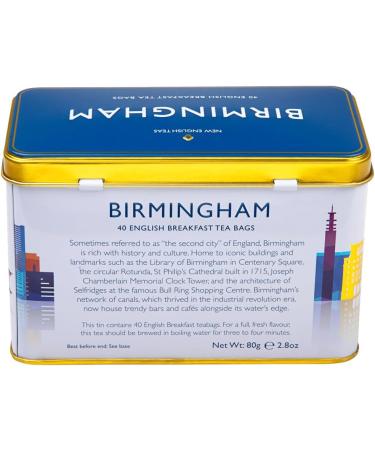 New English Teas Birmingham City Skyline Tea Tin - 40 Breakfast Teabags - 1 Pack - Buy Online on SooperMarket.com