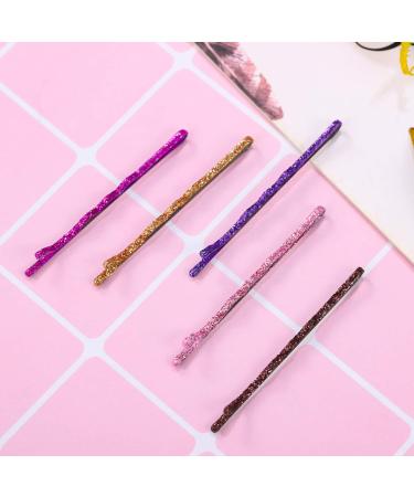 96pcs Glitter Powder Hair Clips: Golden Pink Purple Black Styling Barrettes - Buy Online on SooperMarket.com
