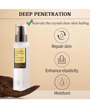 Snail Repair Essence Snail Mucin 96% Power Repairing Essence Face Moisturiser Hydrating Serum Face Serum for Women & Men Snail Secretion Filtrate Brightening Serum Lighten - Buy Online on SooperMarket.com