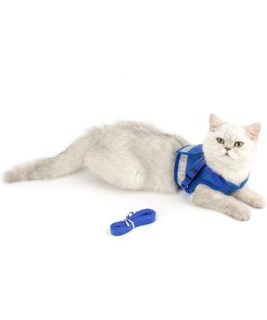 Ranphy Cat Dishes with Leash - Soft Fabric Harness & Breakable Paddle for Small & Adult Cats - Blue - Buy Online on SooperMarket.com