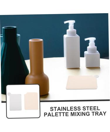 Didiseaon Stainless Steel Palette Mirror - Nail Art & Makeup Foundation Blending Tray Tools | Professional Cosmetic Mixing Plate Set - Buy Online on SooperMarket.com
