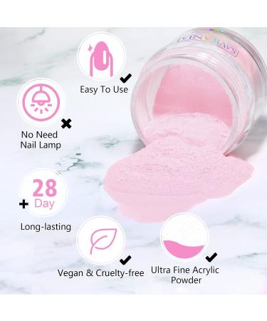 Saviland Light Pink Acrylic Powder 30g - French Manicure Nail Art Polymer for Extension & Carving - No Lamp Needed - Buy Online on SooperMarket.com
