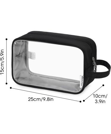 Narwey Clear Travel Toiletry Bag for Women - Black Makeup Organizer Dopp Kit for Toiletries & Cosmetics - Buy Online on SooperMarket.com