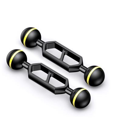 Seafrogs 2 Pieces 5"/12.7cm Double Ball Arm Aluminum Alloy 1" Ball Head Extension Arm Underwater Lighting System Connector for Underwater Strobe/Video Light/Diving Camera Tray AM-9-2PCS