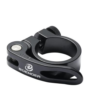 Boenoea Bicycle Quick Release Seatpost Clamp Anodised Aluminium Alloy 31.8mm/34.9mm 34.9mm-black