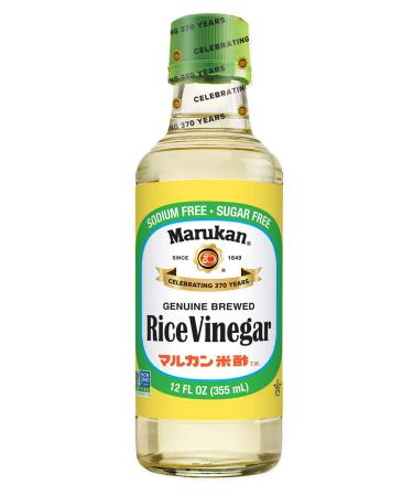 Marukan Genuine Brewed Rice Vinegar, 12 Ounce Glass Bottle