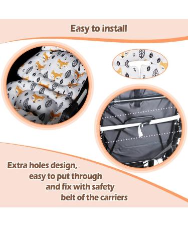 KAKIBLIN Infant Car Seat Insert: Yellow Fox Stroller Liner & Support Pillow - Buy Online on SooperMarket.com