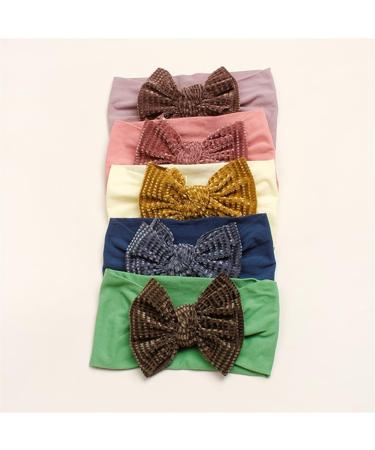 JSGHGDF Bow Hair Bands Elastic Headwear for Girl Autumn Winter Headbands Head Wraps Hairbands Hair Accessories Photography Props Deep Pink - Buy Online on SooperMarket.com