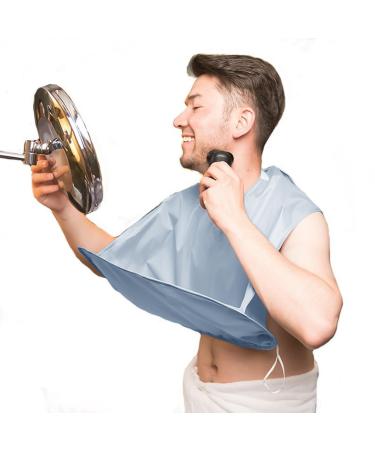 Linkidea Beard Bib Apron for Men Foldable Multi-Purpose Beard Trimming Catcher Bib Non-Stick Beard Shave Cape Grooming Gifts (Grey)