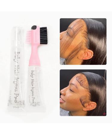 Bilisar Edge Control Hair Gel Edge Brush Refillable Pocket Size Baby Hair Brush Kit Perfect Performance Long Lasting No White Residue Extreme Strong Hold Natural Formula Hair Gel for Women (30ml)