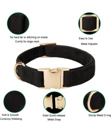 YUDOTE Ultra-Soft Cotton Dog Collar for Small Dogs with Sensitive Skin - Black S (1 Pack) - International Shipping Available - Buy Online on SooperMarket.com