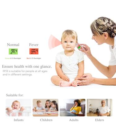 Fora IR18 Infrared Ear Digital Thermometer - Quick & Accurate Measurement for Baby, Kids, and Adults - Fever Alarm, Bonus Probe Covers - Buy Online on SooperMarket.com