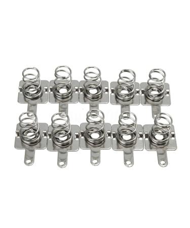 10 Pairs Silver Battery Spring Contact Plates - Replacement for AA AAA Batteries | 14.5x9mm Compression Springs - Buy Online on SooperMarket.com