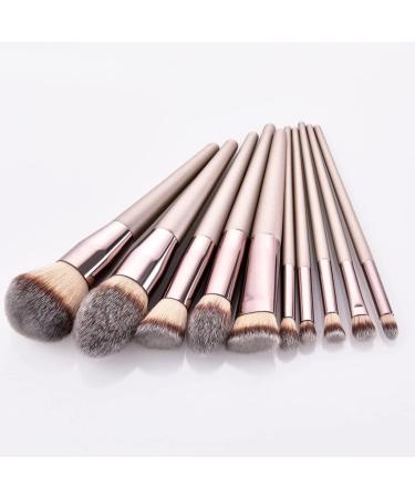 10 Champagne Gold Makeup Brushes Set | Professional Quality for Flawless Beauty - Buy Online on SooperMarket.com